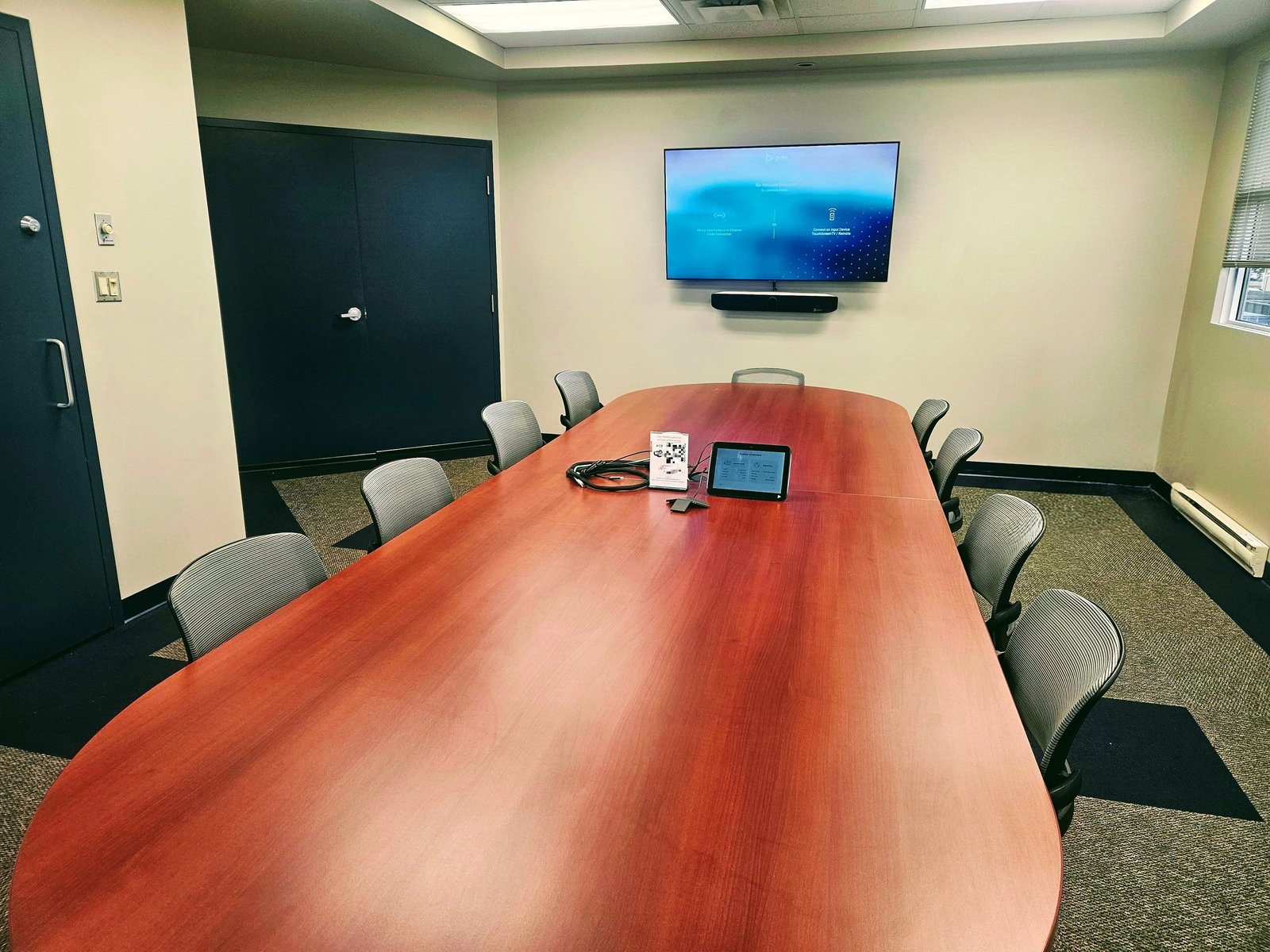 Ottawa boardroom with completed Poly Teams Room video conferencing installation
